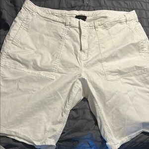 Lane Bryant White Bermuda Shorts Casual Cotton Blend